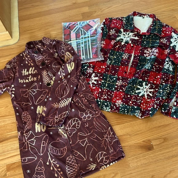 Men’s medium holiday Christmas casual dress button shirts new or Ugly Sw… - Picture 1 of 8